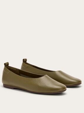 Everlane Day Glove Flat Birch Green Leather Ballet Slip On Size 11 NWOB